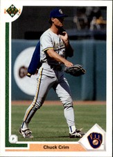1991 Upper Deck Milwaukee Brewers Baseball Card #391 Chuck Crim