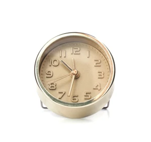 Tischwecker klein Gold elegant stylish Tischuhr mechanisch Wecker Mid Century - Bild 1 von 4