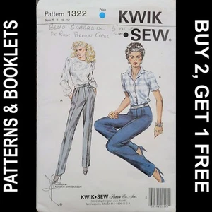 Vintage Kwik Sew Misses' Pants Pattern #1322 Size 6-8-10-12 CUT not to size - Picture 1 of 7