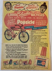 1954 Popsicle ad page ~ ABBOTT & COSTELLO ~ Columbia bicycles - Picture 1 of 1