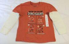 NWT Toddler 4T Thermal Long Sleeve Tee HOW-TO-DRAW-A-DINOSAUR T-REX Jumping Bean