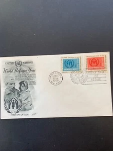 Briefmarken: Ersttagsbrief der Vereinten Nationen, 17, 1959, NY, Scott 75-76 - Bild 1 von 1