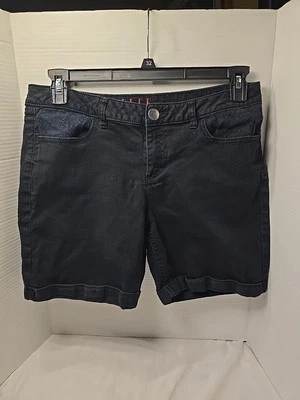 Pantalones cortos de jean Elle Paris para mujer talla 12 negros elásticos Foto 1 de 4