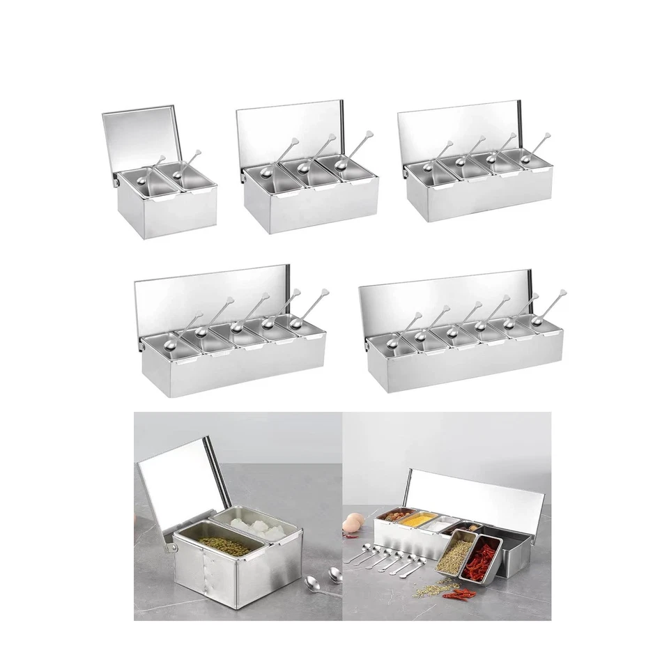 Condiment Jars Condiment Containers Containers Spice Jars Multi Compartments - Image 1 of 1