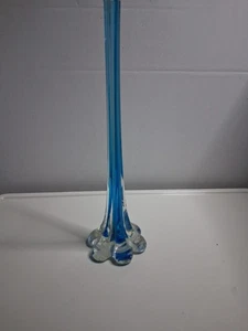 Vintage Elefantenfuß blaue Etuis Murano Typ Glas Vase türkis - Bild 1 von 4