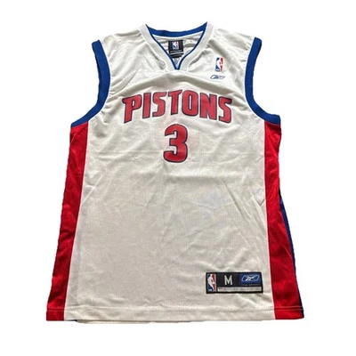 Detroit Pistons Jersey Medium Mens Ben Wallace Reebok White Basketball - Image 1 of 4