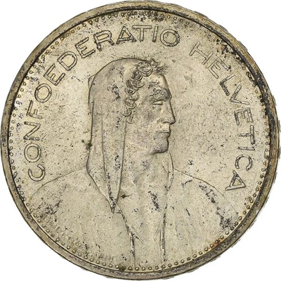 [#637921] Switzerland, 5 Francs, 1966, Bern, Silver, AU, KM:40 - Image 1 of 2
