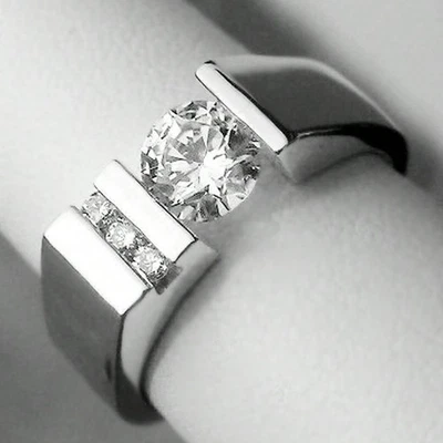 Glamorosos anillos plateados de circonita cúbica para mujer talla 6-10 Foto 1 de 4