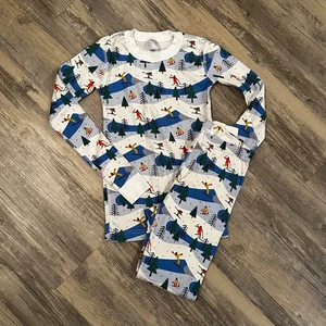 Hanna Andersson Algodón Orgánico Árbol de Navidad Esquiadores Pijama Unisex 140 cm EE. UU. 10 - Imagen 1 de 8