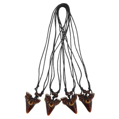  Haifischzahn-Halskette, Haifischzahn-Anhänger, coole Strand-Halsketten, - Bild 1 von 4