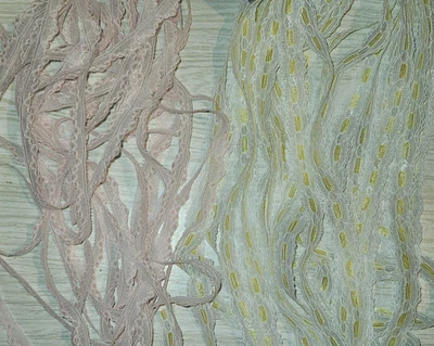 Pink Lace Trim Scalloped Polyester 1/2 Inch Yellow Scalloped 5/8 Inch 9 YARDS ea - Image 1 of 4