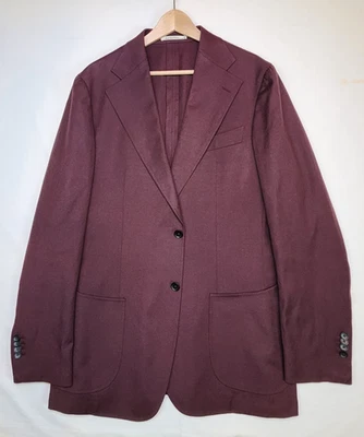SUITSUPPLY Mens 42L Wine Red Wool Cashmere Havana Wide Lapel Sport Coat Blazer - Image 1 of 4