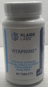 Klaire Labs Vitaprime Iron-Free Multivitamin & Mineral, 60 TABLETS Exp. 1/26 - Picture 1 of 3