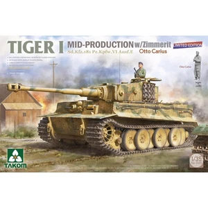 Takom 1:35 TIGER I Mid Prod. w/ZIMMERIT Sd.Kfz.181 Pz.Kpfw.VI Otto Carius Kit - Picture 1 of 4