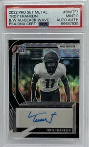 2022 Leaf Pro Set Metal B&W Wave Black Troy Franklin Rc Auto /15 PSA 9 - Picture 1 of 2