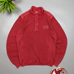 Suéter Jersey NAPAPIJRI Vintage Para Hombre Envejecido 1/4 Cremallera Tejido Manga Larga M - Imagen 1 de 15