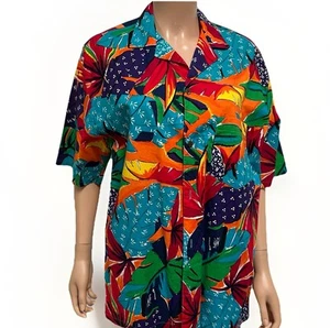 Speedo Men’s Colorful Short Sleeve Shirt Buttons Up Medium - Picture 1 of 9