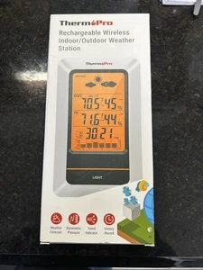 ThermoPro TP67 Rechargeable Wireless Indoor/ Outdoor Weather Station Thermometer - Picture 1 of 5