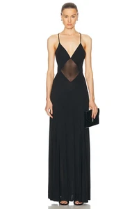 Staud Fleur Dress in Black Sheer Details S NWT $450 - Picture 1 of 3