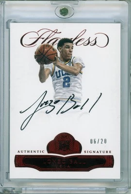 2017-18 Panini Flawless Lonzo Ball Ruby RC Auto /20 #BRA-LB UCLA - Image 1 of 2