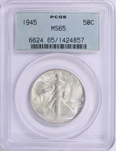 1945 Liberty Walking Half Dollar PCGS MS-65 - Old Holder - Picture 1 of 4