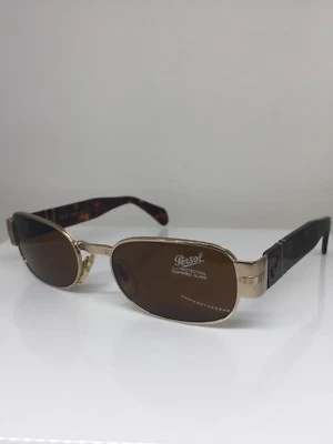 Nuevas gafas de sol Persol vintage Samba C. oro satinado con templos de tortuga 53-19 mm Foto 1 de 4