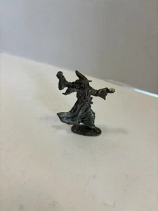 Vintage Wizard Gallo Signed 1987 Miniature 1.5 " Pewter Figurine W Crystal Ball - Picture 1 of 4