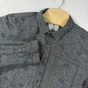 On The Byas Shirt Mens L Gray Geometric Pattern Long Sleeve Button Up Aztec - Picture 1 of 5