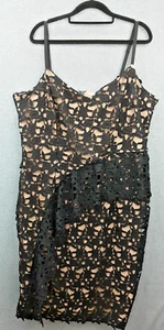 City Chic Plus Size M Lace Over Nude Lining Strappy Formal Party Dress - Picture 1 of 13