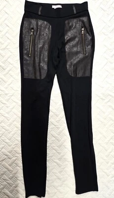 ROMEO & JULIET WOMENS BLACK FAUX LEATHER TRIM SPANDEX PANTS 28W 32L - Image 1 of 2
