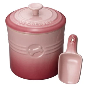 Le Creuset Pet Food Container with Scoop Dog Cat Treats Stocker Rose Quartz Pink - Picture 1 of 1