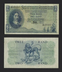 SOUTH AFRICA 2 Rand 1961, P-105a, Sign: de Kock, Afrikaans Top, Orig EF-AU Grade - Picture 1 of 1