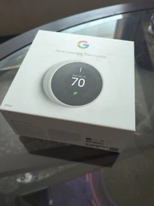 Google Nest 3rd Generation Learning WIFI Thermostat: T3007ES White A+ - Picture 1 of 2