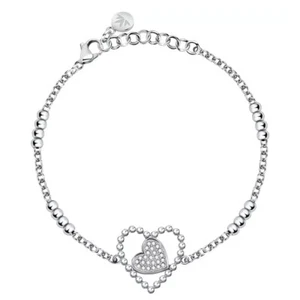 Women's Steel Bracelet MORELLATO Dolcevita Heart With White Crystals SAUA09 - Picture 1 of 3