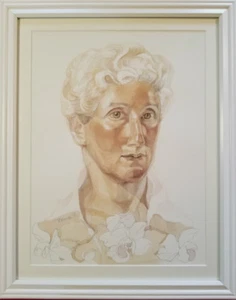 “Water-color Portrait”. Classical Academic Drawing, Original, One of a Kind - Picture 1 of 2