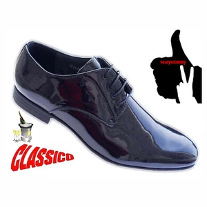 SCARPE UOMO CLASSICHE ELEGANTI STRINGATE VERNICE BLU 39 A 45 VV - Foto 1 di 12