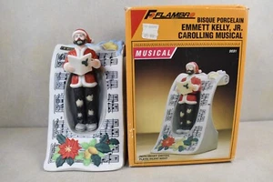 VTG Figurine Clown Emmett Kelly Jr. Flambro Santa Claus Silent Night Music Box - Picture 1 of 6
