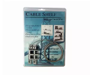 Soporte de estante de cable para estante de 3/8 "-1/2" de espesor de hasta 16" de profundidad con 2 tornillos - Imagen 1 de 5
