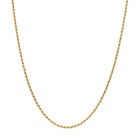 Solid 18K Yellow Gold Over Silver 1.5Mm Rope Chain Necklace 16"-24"