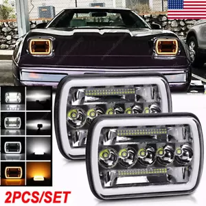 For Chevy Corvette C4 1984-1996 Pair 5x7 7x6 LED Headlights Projector Hi-Lo Beam - Picture 1 of 13