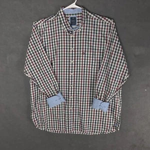 Bugatti Button Down Shirt Men Size 2XL Plaid Long Sleeve Flip Cuff - Picture 1 of 15