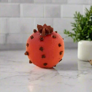 Primitive Colonial 2,25 pulgadas naranja con clavos reales y relleno de tazón de anís estrella - Imagen 1 de 2