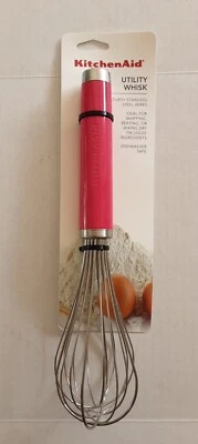 Kitchen Aid Utility Whisk - (Hibiscus - Hot Pink) KE060OHHIA (NEW) Glossy Handle - Image 1 of 4