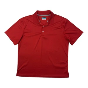 PGA Tour Polo Shirt Mens L Large Red Airflux Short Sleeve Performance Golf - Picture 1 of 9