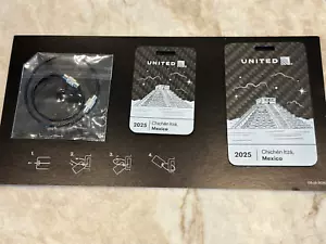 2025 United Airlines GLOBAL SERVICES 2 Carbon Fiber Luggage Tags Mexico - Picture 1 of 4