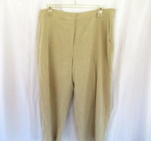 Worthington Woman pants wide leg crop Size 18W beige Sesame faux linen New - Picture 1 of 8