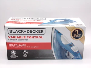 BLACK+DECKER IR20V: Plancha de vapor compacta de control variable - azul y blanco - Imagen 1 de 3