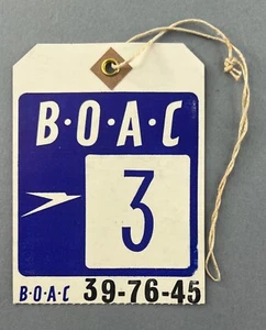 BOAC ROME VINTAGE AIRLINE BAG TAG LUGGAGE BAGGAGE LABEL - Picture 1 of 2
