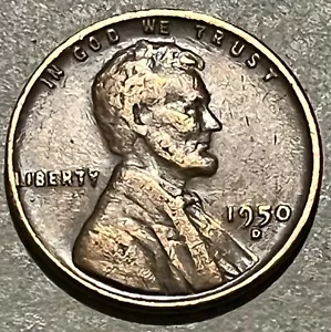 Centavo Lincoln 1950 D Wheat error - Imagen 1 de 10