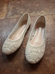 Neue und ungetragene Brautschuhe (Nr. 1) - Hochzeit, Ballerinas weiß - Bild 1 von 5